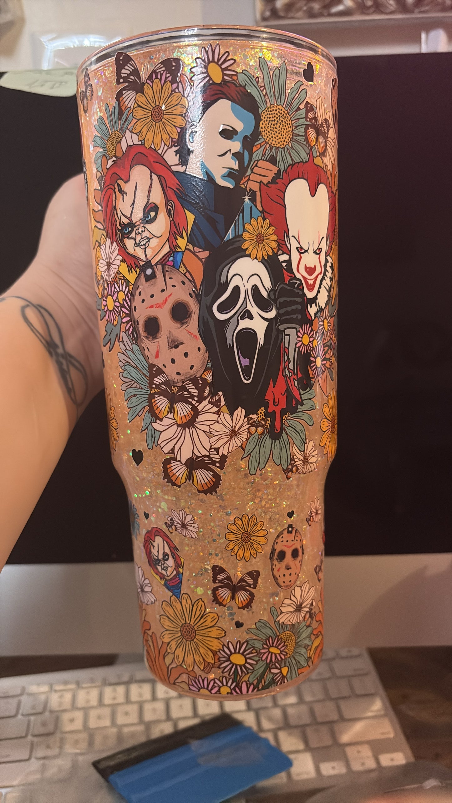 Halloween 40oz Glitter Snow-globe Tumbler