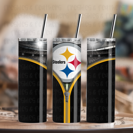 Pittsburgh Zipper Football 20oz Tumbler