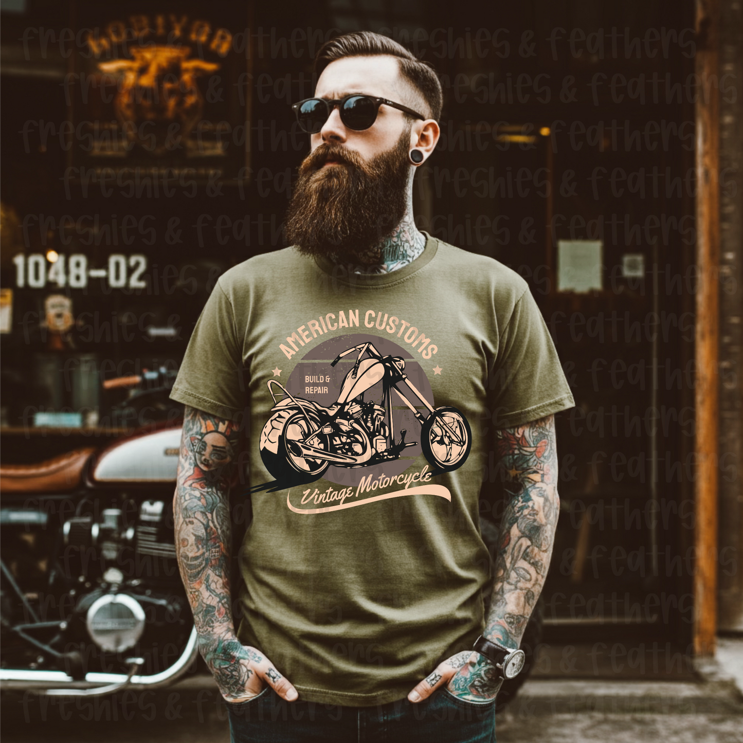 American Customs Vintage Motorcycle Tee