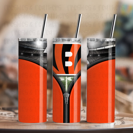 Cincinnati Zipper Football 20oz Tumbler