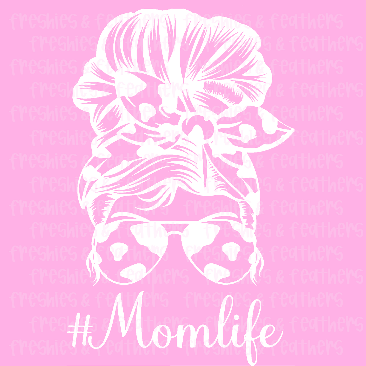 Messy Bun Mom Life Decal