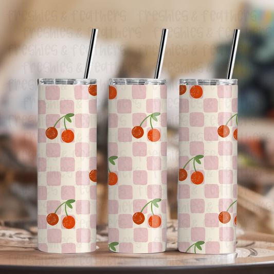 Checkered Cherry 20oz Tumbler