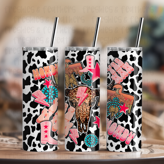 Pink Cow Print Collage 20oz Tumbler