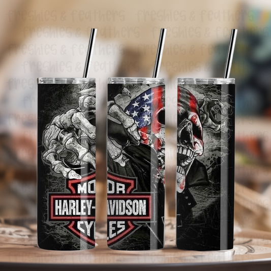 Flag HD Motorcycle 20oz Tumbler