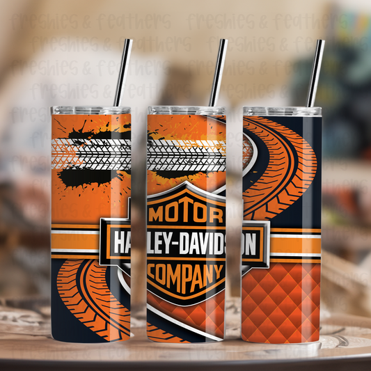 Orange HD Motorcycle 20oz Tumbler