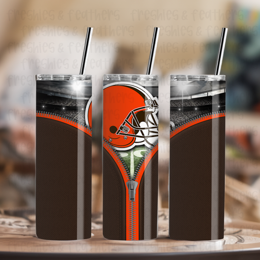 Cleveland Zipper Football 20oz Tumbler