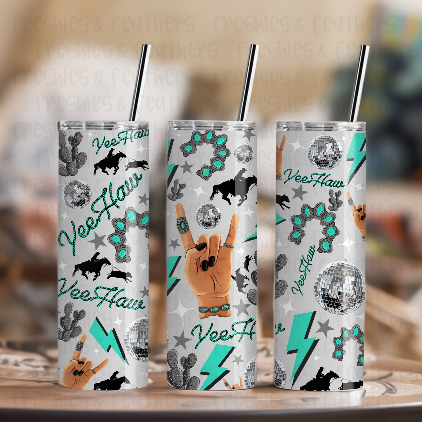Turquoise YeeHaw 20oz Tumbler