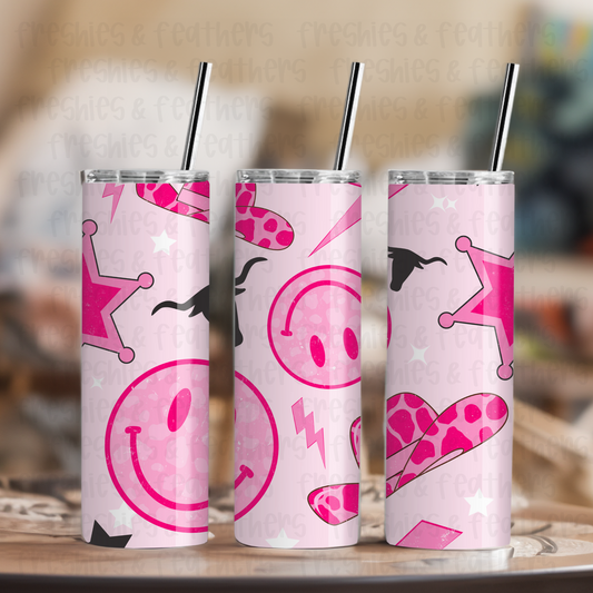 Pink Smiley 20oz Tumbler